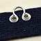 Black and Silver Heavy Duty Hook and Eye Tape 7/8" Cotton Twill Trim with Metal Closures